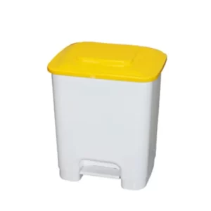 balde de lixo com pedal amarelo
