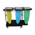 Carro Porta Sacos Triplo com Tampa